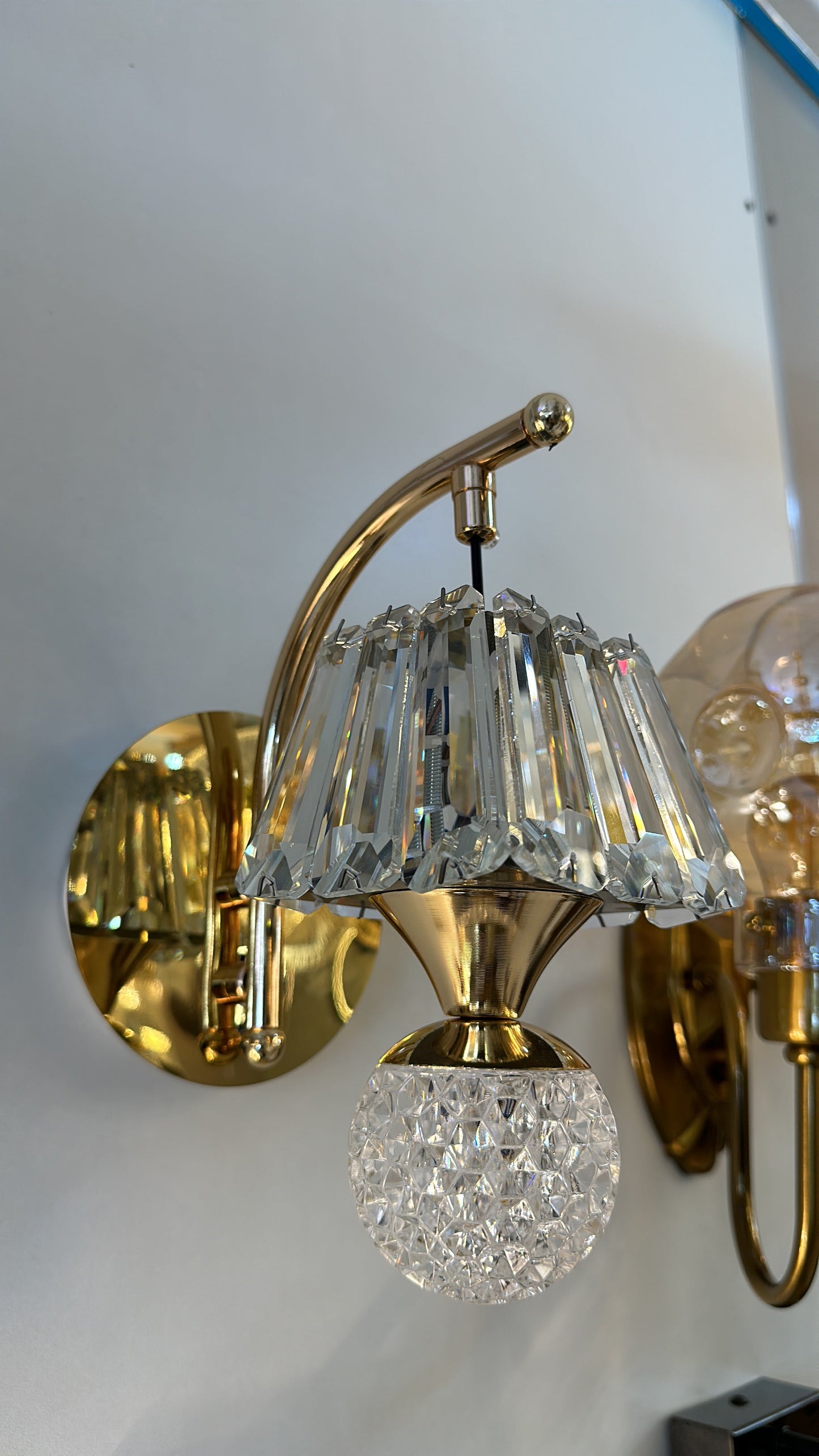 Lightigious™ - Crystal Wall Light, Gold Finish with White Glass and LED, SMD 3-Color Option