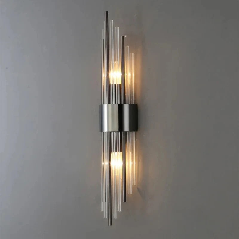 Lightigious™ - Crystal Wall Light, Gold Antique/Black with White Glass, LED Wall Lamp
