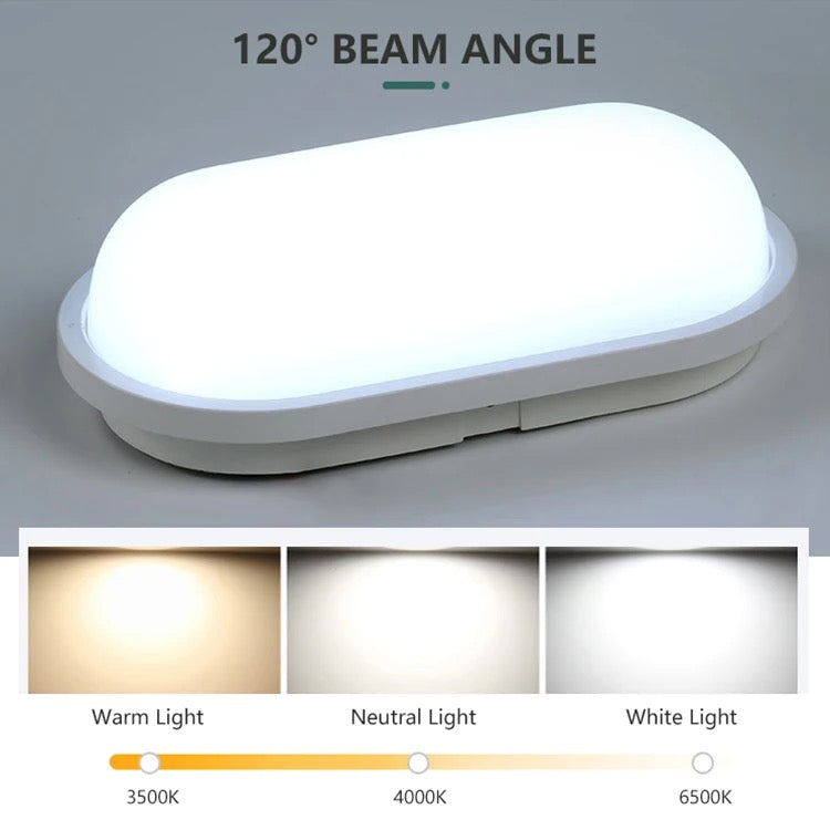 Lightigious™ - Oval Waterproof Tuffy LED Ceiling Wall Lamp (Moisture proof, High Brightness)
