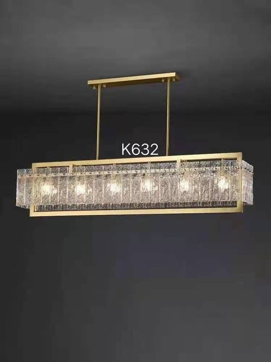 Lightigious™ - Crystal Rectangular Chandelier (Golden Finish, Warm White LED/Filament)