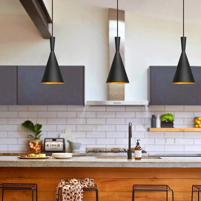 Lightigious Black Cone Pendant - side profile view
