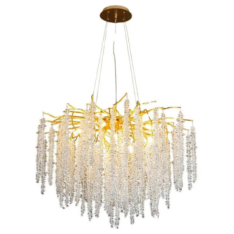 Lightigious Crystal Beats Chandelier layered crystal detail side view