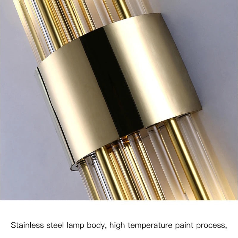Lightigious™ - Crystal Wall Light, Gold Antique/Black with White Glass, LED Wall Lamp
