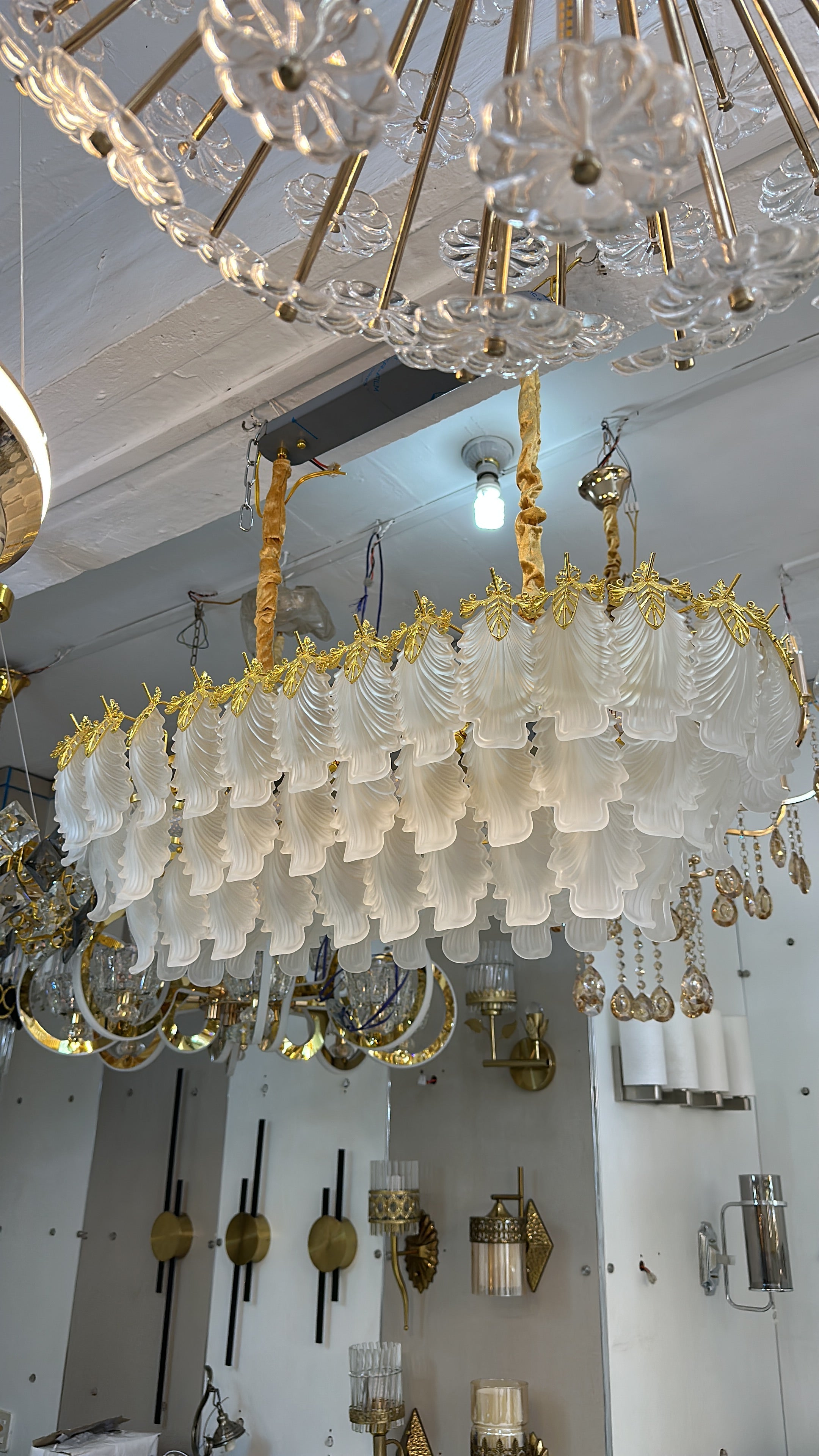 Lightigious Modern Crystal Chandelier 800mm oval dining room installation