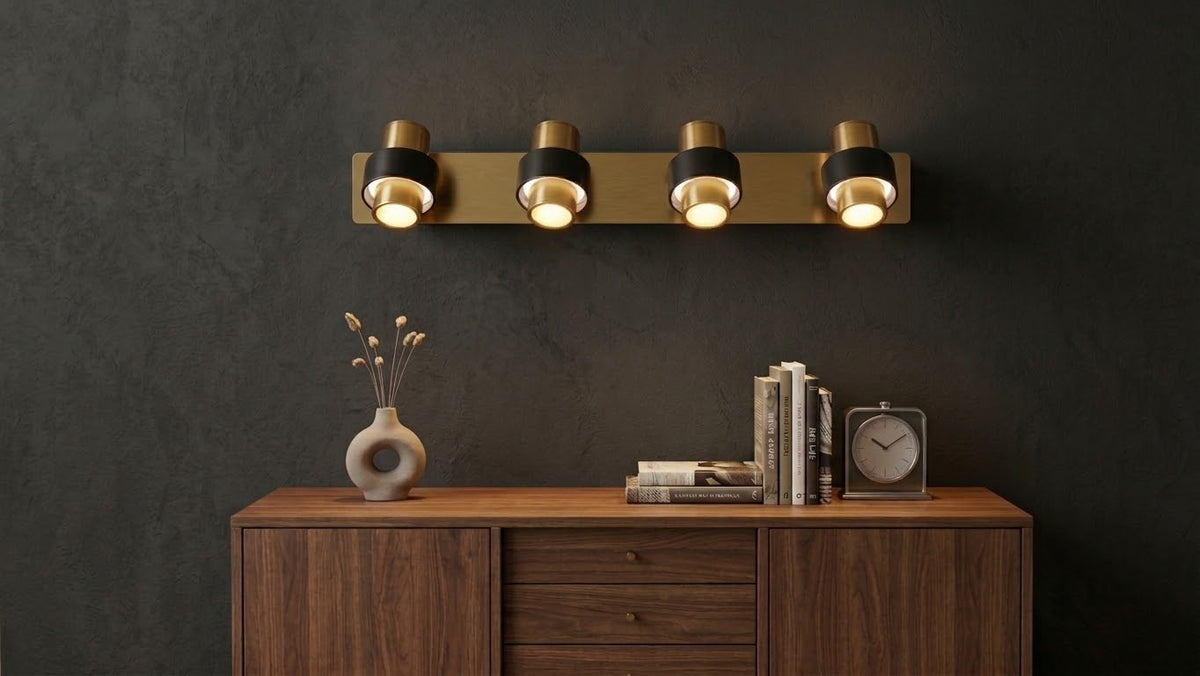 Lightigious™ - Lumina Triple Spotlight Brass vanity Light