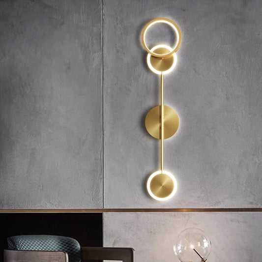 Lightigious™ - Modern LED Ring Wall Light, Brass Finish, Iron & Acrylic Construction