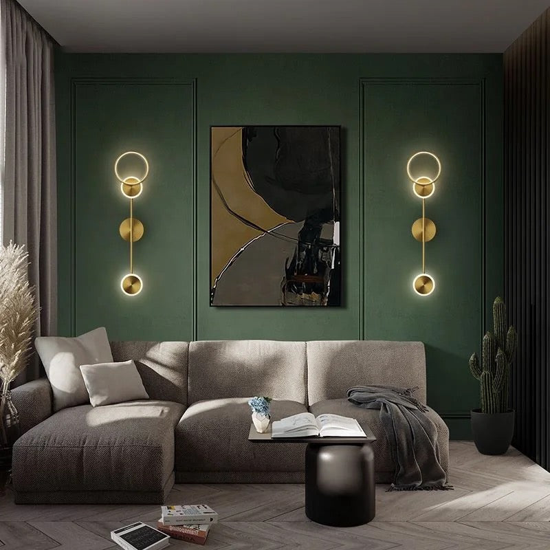 Lightigious™ - Modern LED Ring Wall Light, Brass Finish, Iron & Acrylic Construction
