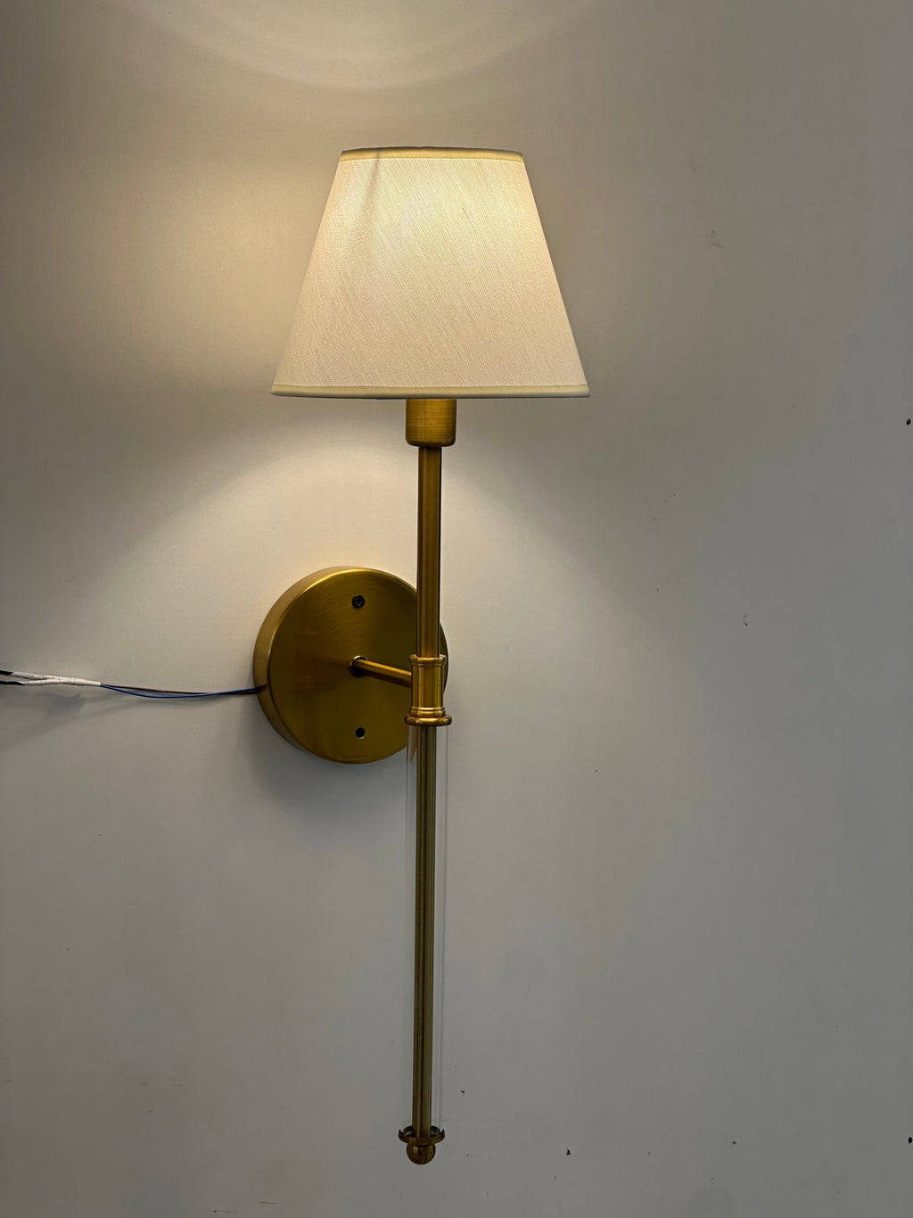 Lightigious™ – Aurora Imported Brass Wall Sconce with Fabric Shade