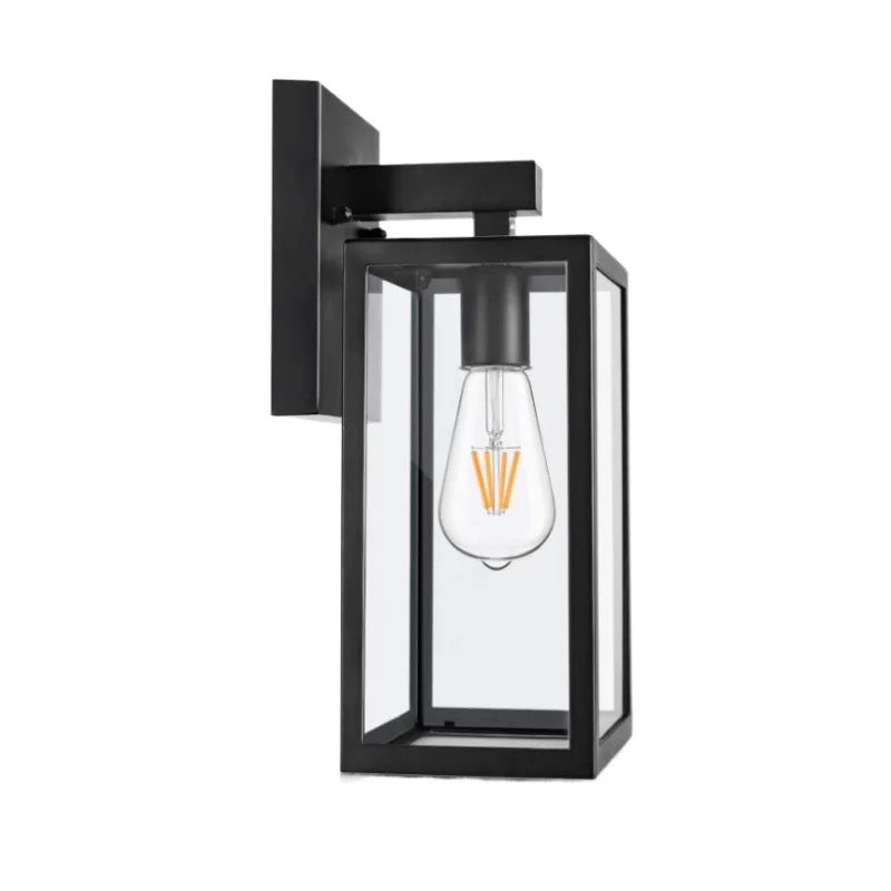 Lightigious™ - Modern Square Outdoor Wall Lantern, Black, IP65, E27 LED