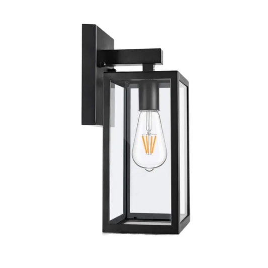 Lightigious™ - Modern Square Outdoor Wall Lantern, Black, IP65, E27 LED