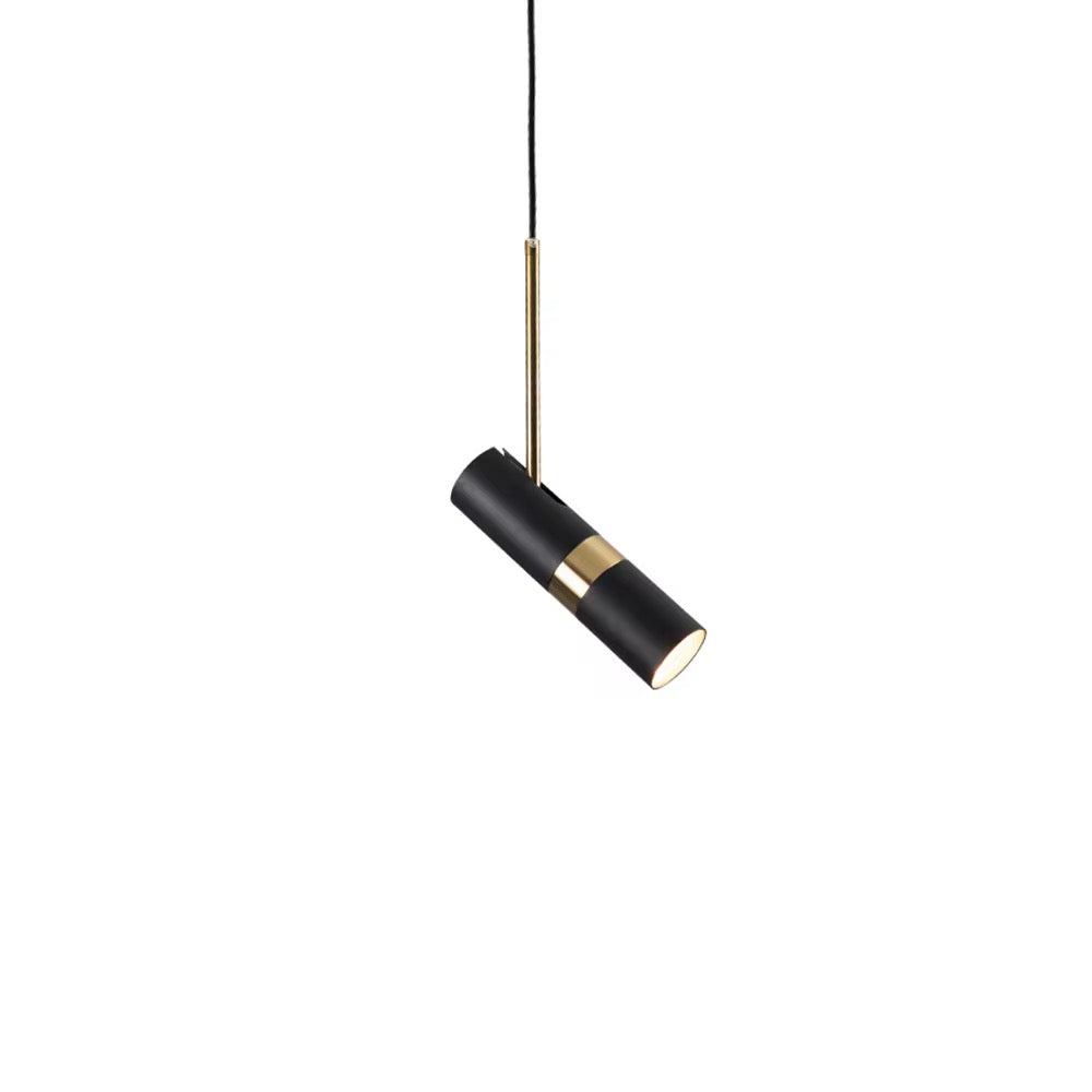 Lightigious Black Movable Cylinder Pendant - side profile showing adjustable head