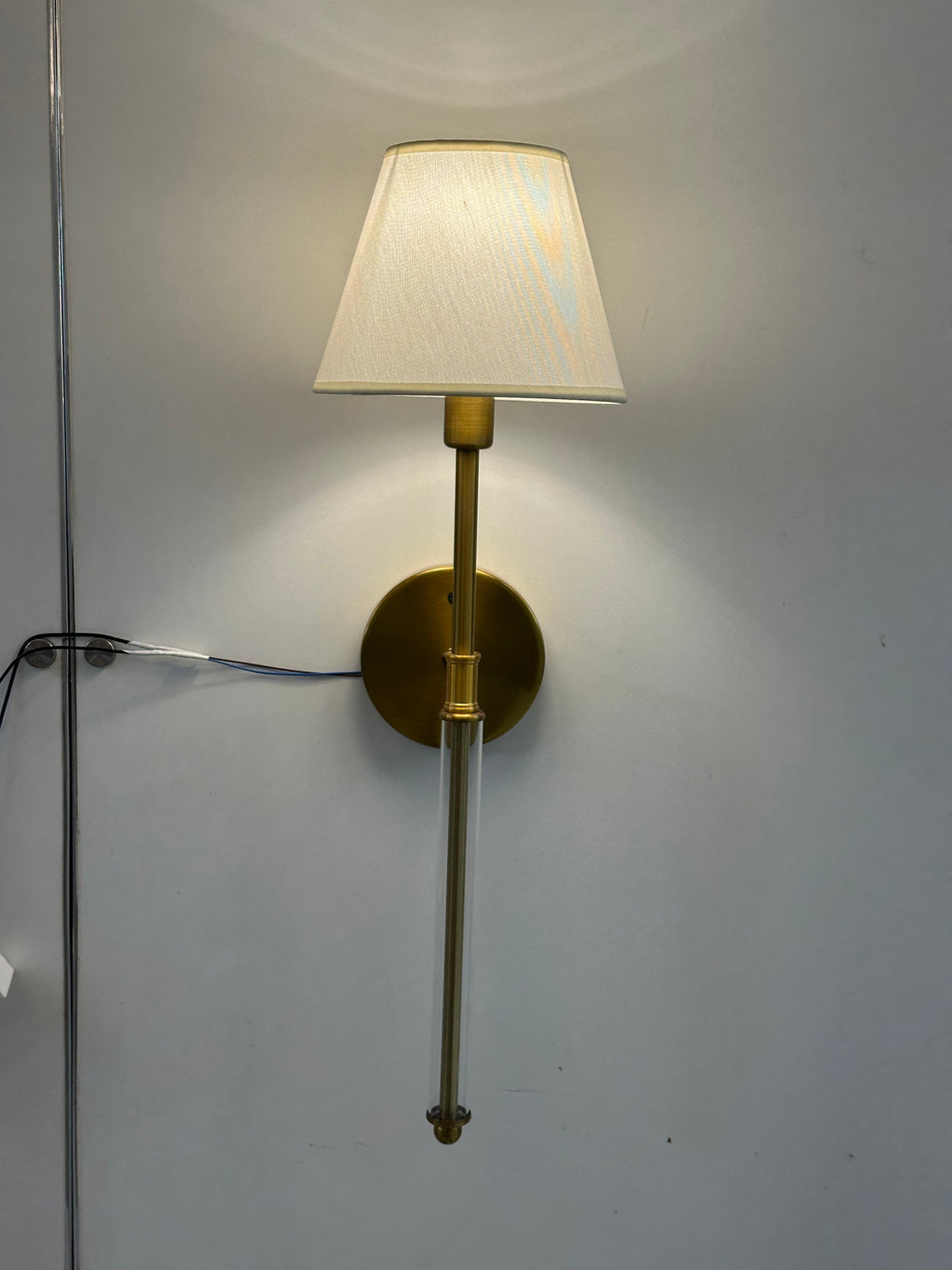 Lightigious™ – Aurora Imported Brass Wall Sconce with Fabric Shade