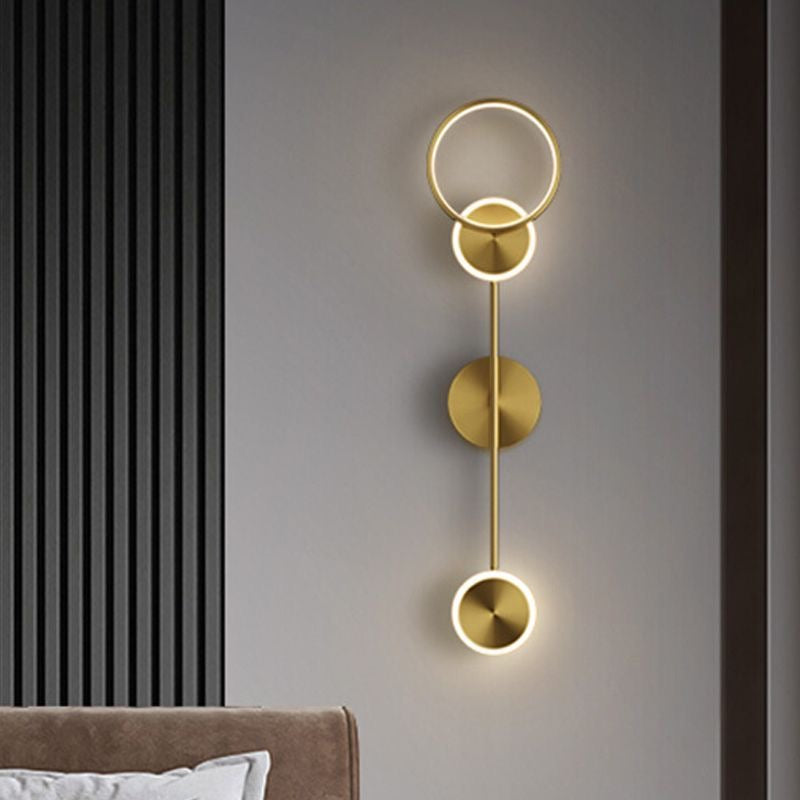 Lightigious™ - Modern LED Ring Wall Light, Brass Finish, Iron & Acrylic Construction
