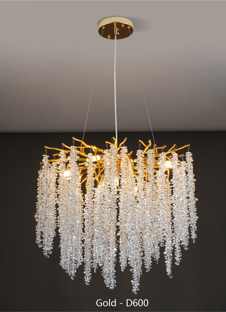 Lightigious Crystal Beats Chandelier gold aluminium G9 crystal 600mm 800mm main view