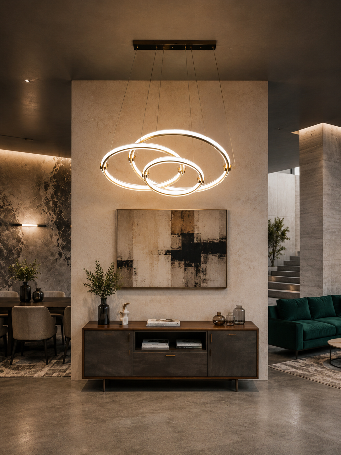 Lightigious™ - Infinity Trio LED Ring Chandelier