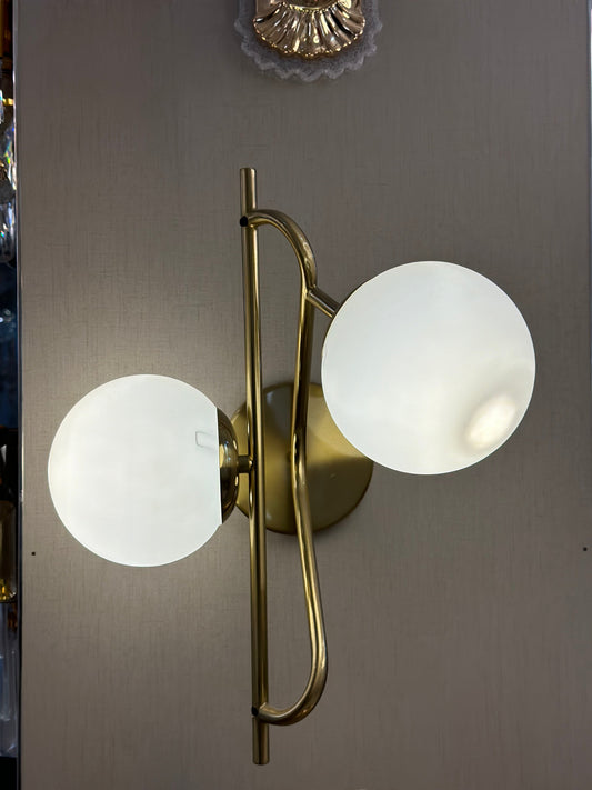 Lightigious™ - Modern Double Globe Wall Light, Golden Antique, E27 Holder