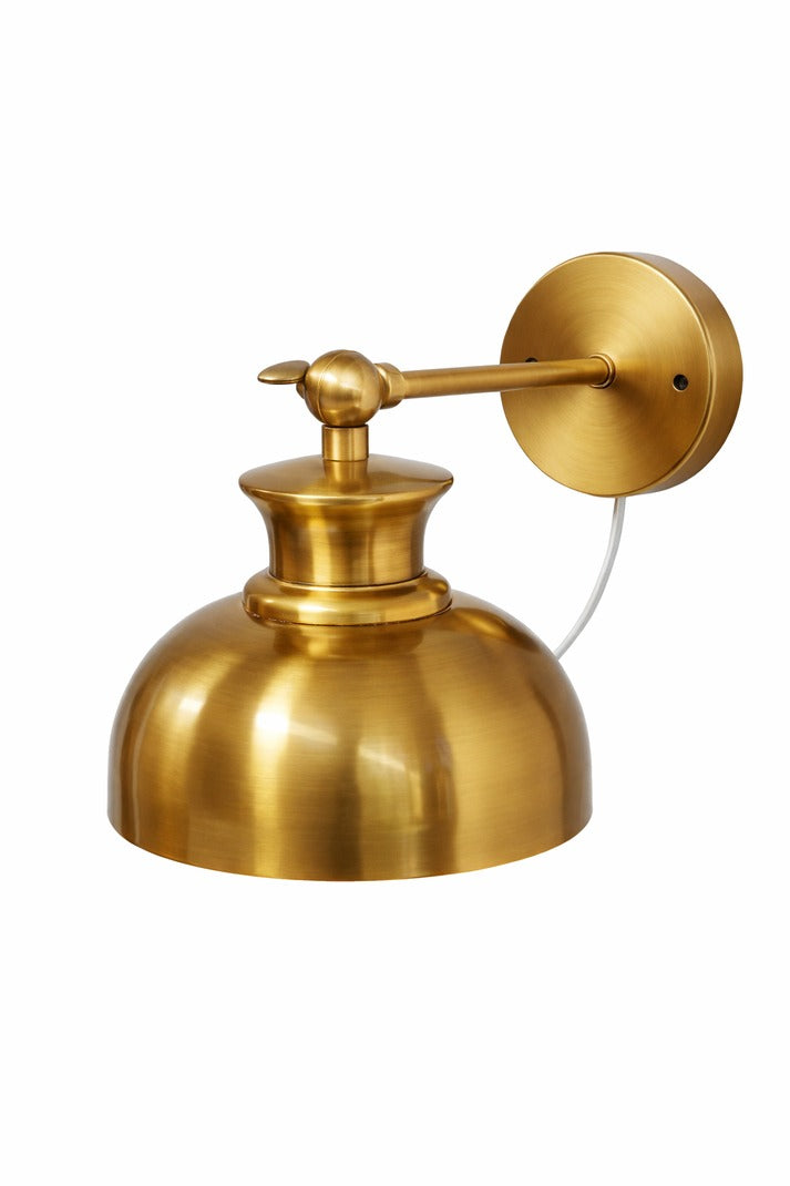 Lightigious™ Heritage Mini Dome Wall Lamp – Elegant Brushed Brass Lighting
