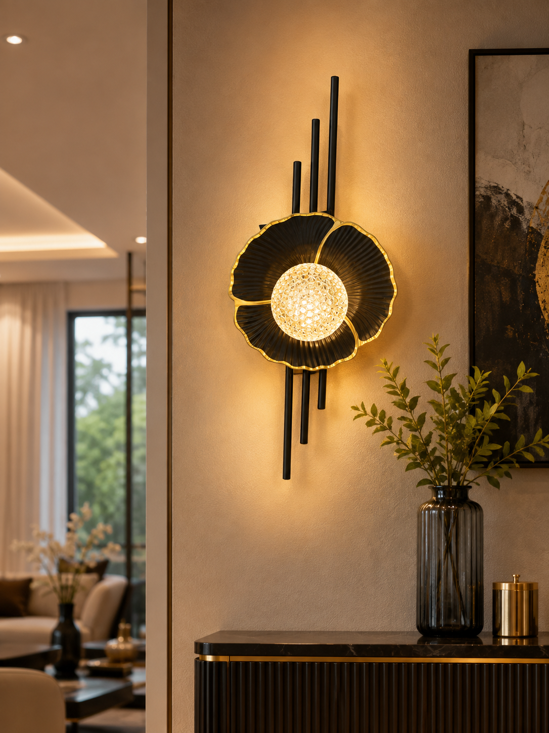 Lightigious™ - Floral Crystal Wall Light
