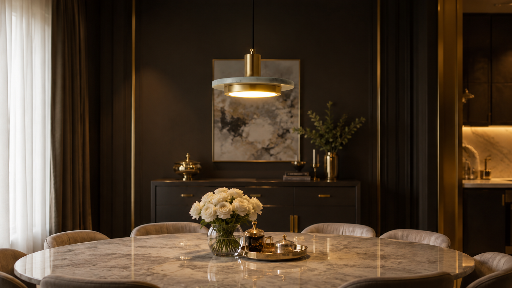 Lightigious™ – Costes Marble Pendant Light | Real Marble, Built-in LED