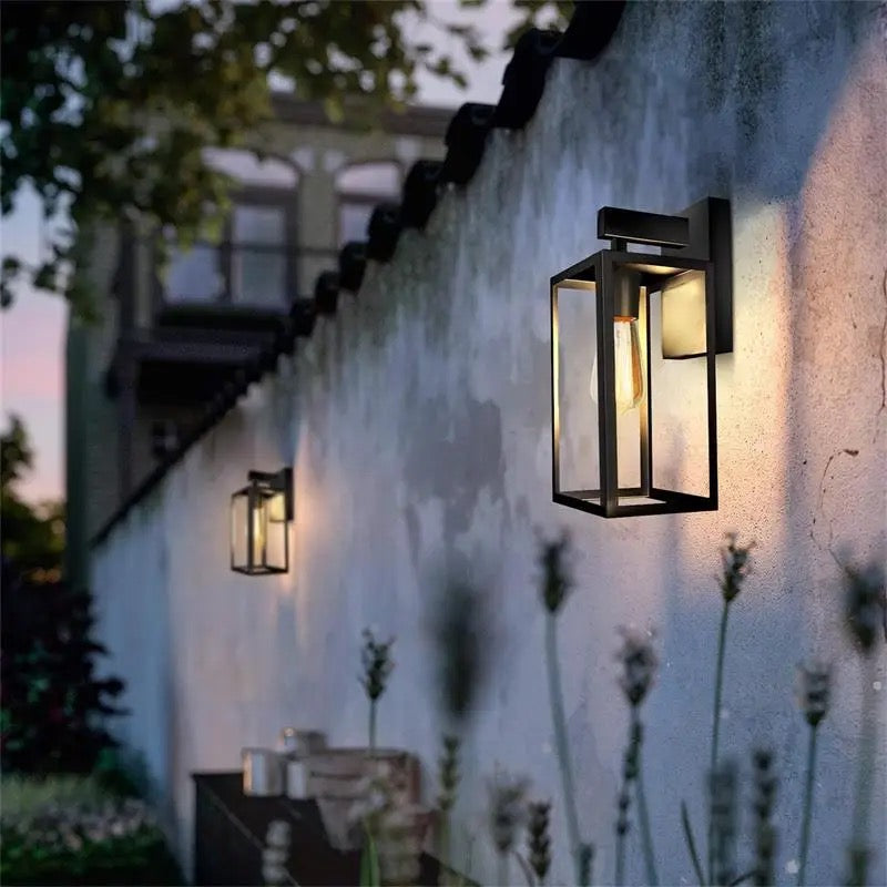 Lightigious™ - Modern Square Outdoor Wall Lantern, Black, IP65, E27 LED