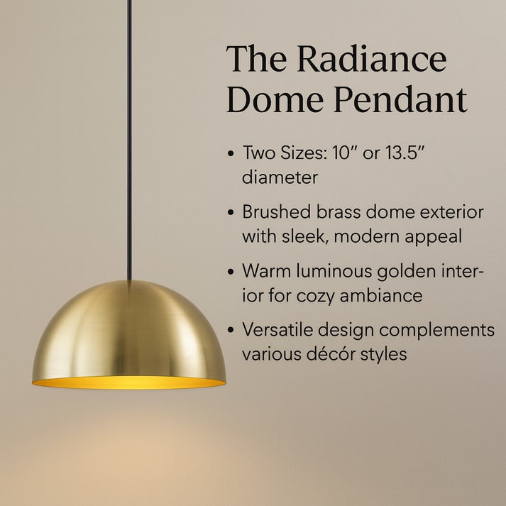 Lightigious™ – Mid-Century Brass Dome Pendant Light