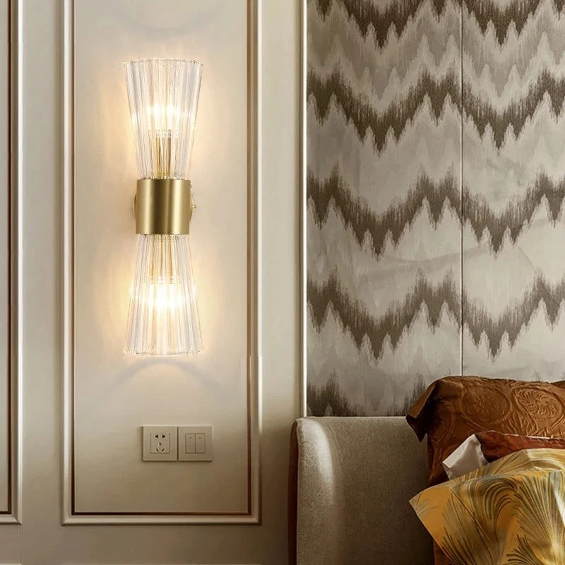 Lightigious™ - Modern Bedside Wall Lamp, Metal & Glass, E27 Bulb, 3-Color LED