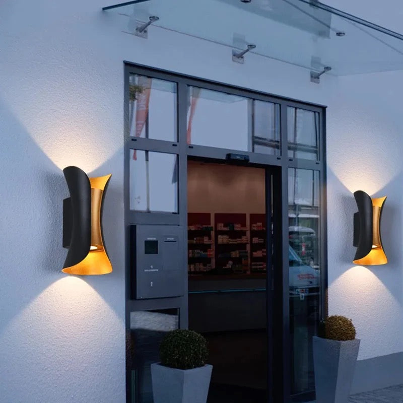 Lightigious™ - LED Black Golden Outdoor Wall Light (10W, IP65 Waterproof)