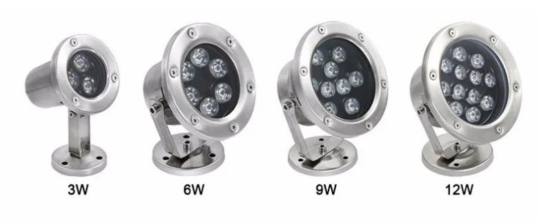 Lightigious™ - 12V Stainless Steel RGB and Warm LED Underwater Light (6W, 9W, 12W, 18W)