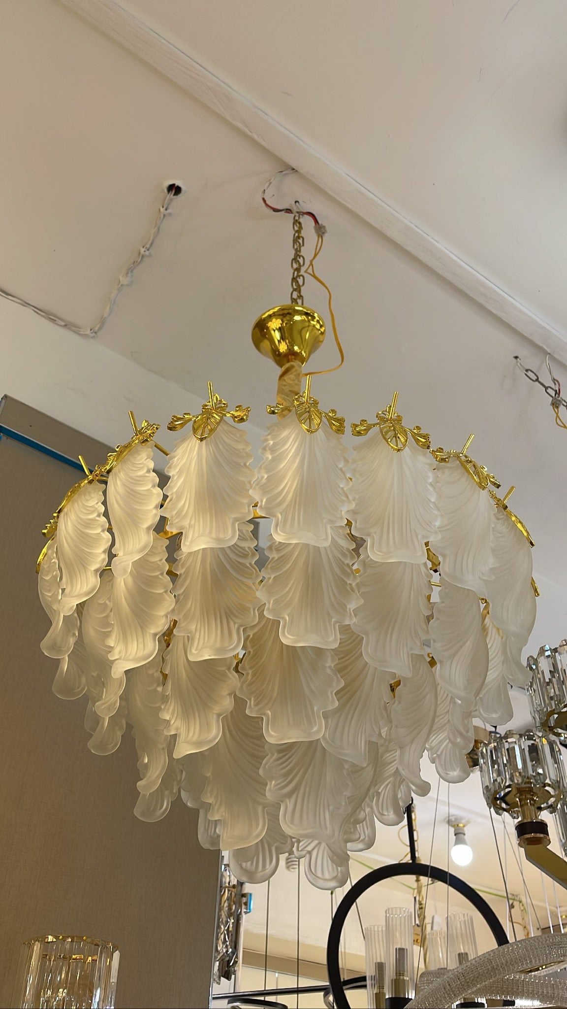 Lightigious Modern Crystal Chandelier full arm spread view