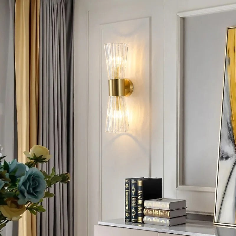 Lightigious™ - Modern Bedside Wall Lamp, Metal & Glass, E27 Bulb, 3-Color LED