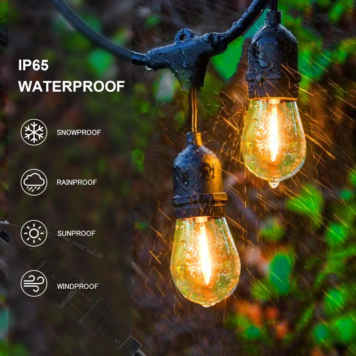 Lightigious LumiGlow waterproof string lights rooftop terrace