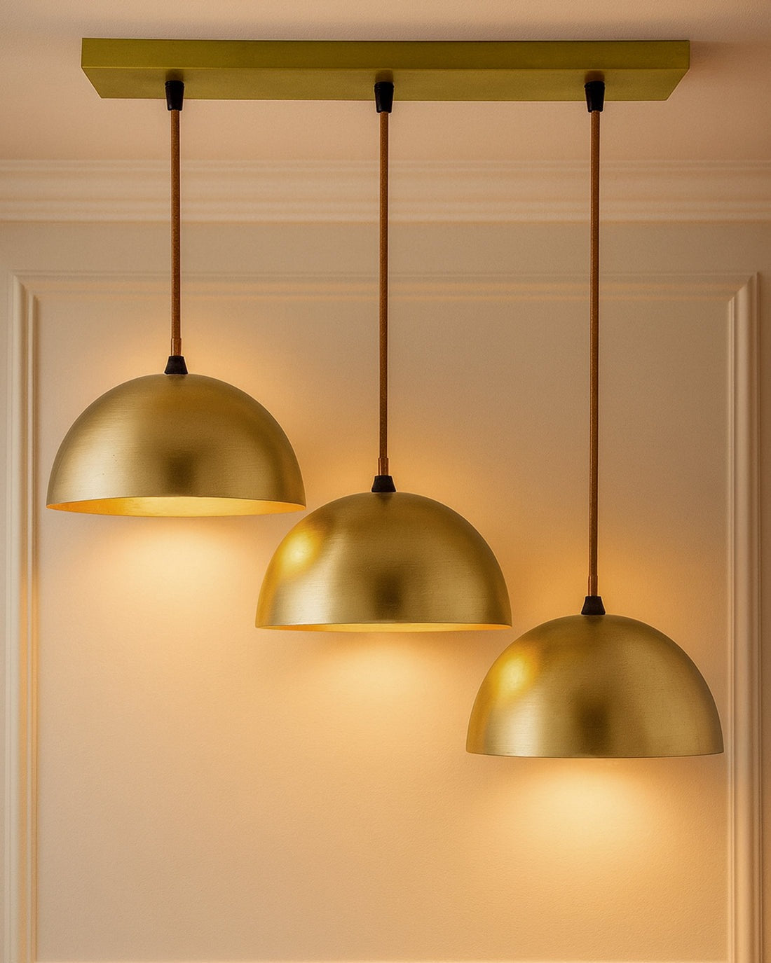 Lightigious™ – Mid-Century Brass Dome Pendant Light