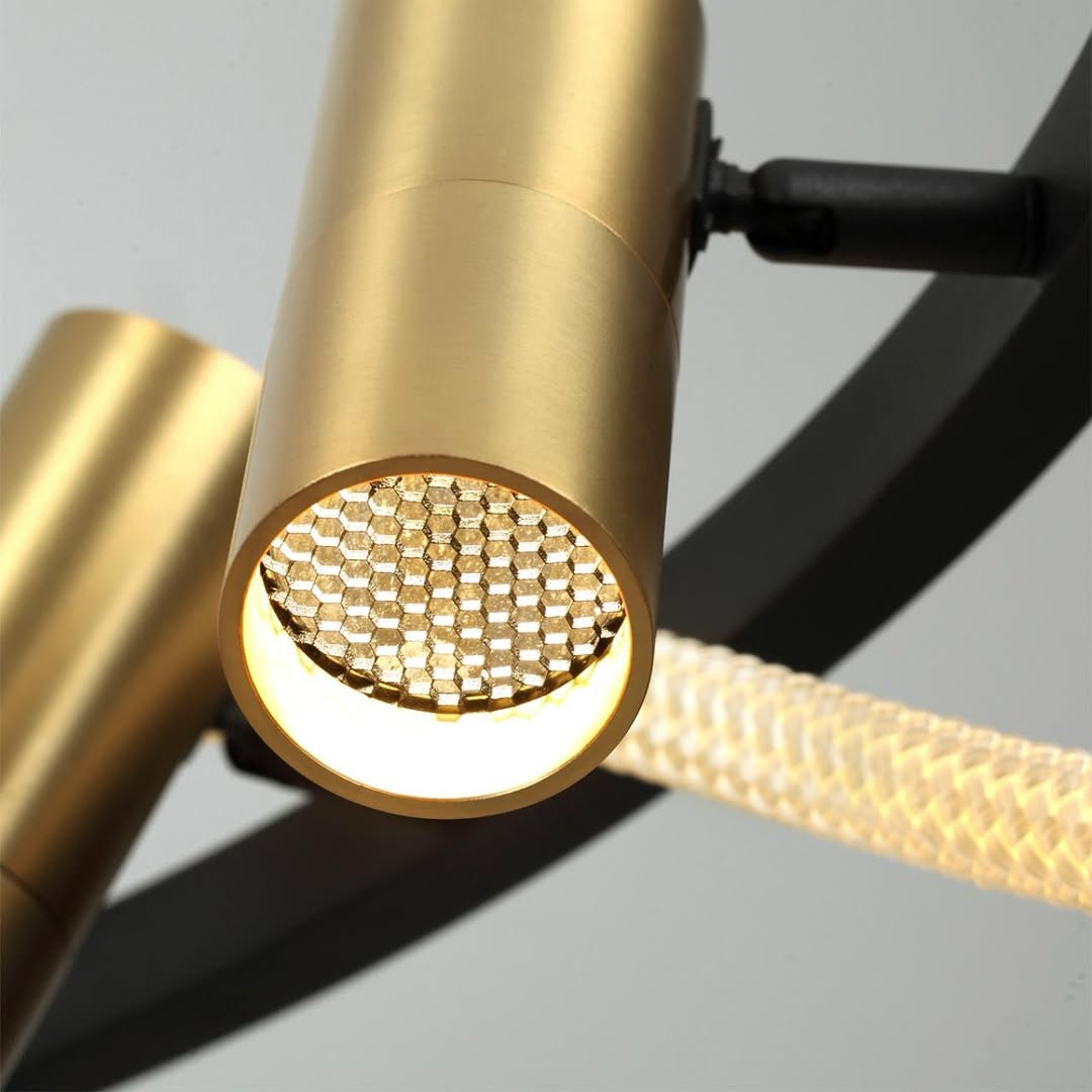 Lightigious™ – Black Round Chandelier with Spotlights