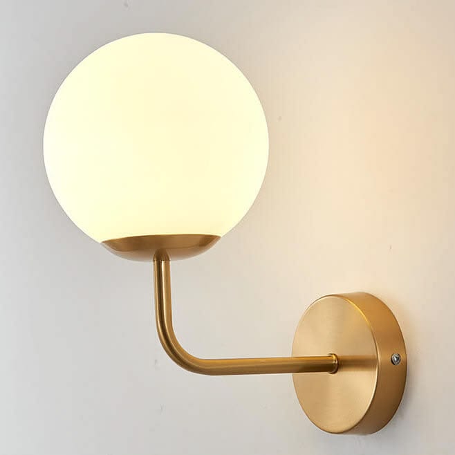 Lightigious™ - Round Globe Glass Wall Light Lamp in Brass Antique and Black