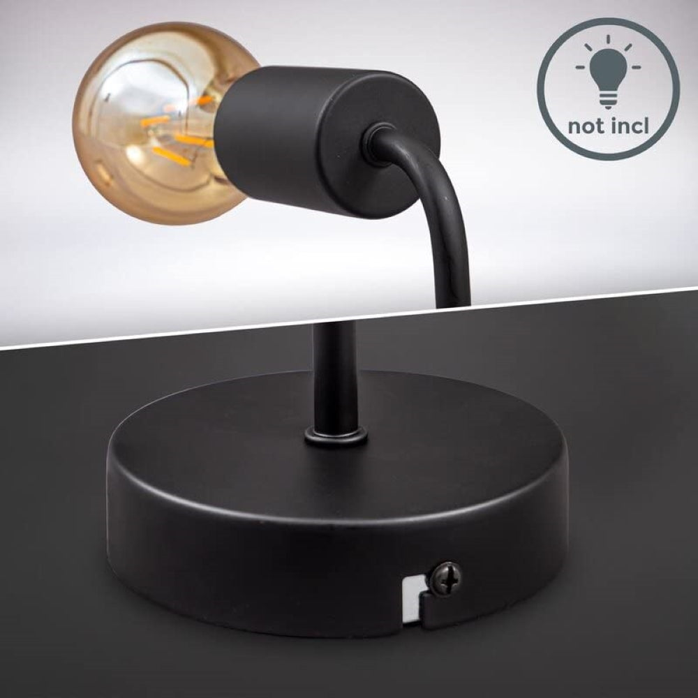 Lightigious™ - Black Antique Metal Wall Light with E27 Bulb Holder