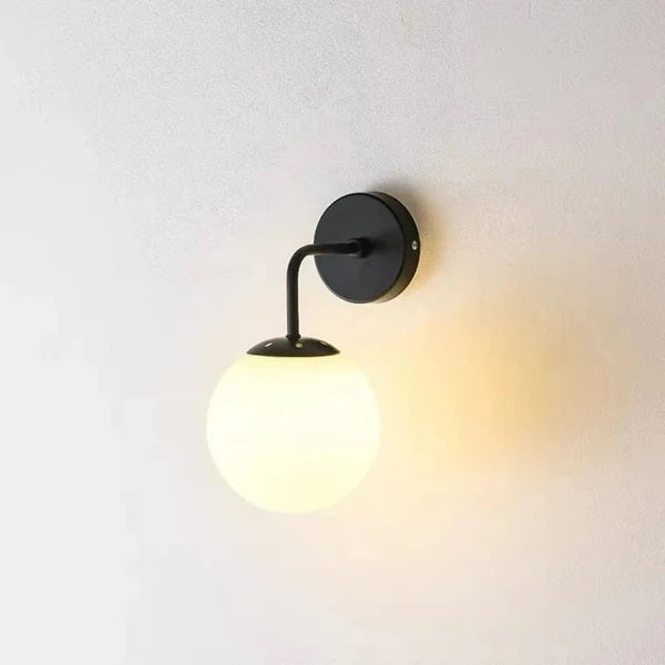 Lightigious™ - Round Globe Glass Wall Light Lamp in Brass Antique and Black