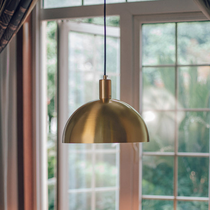 Lightigious™ – Mid-Century Brass Dome Pendant Light