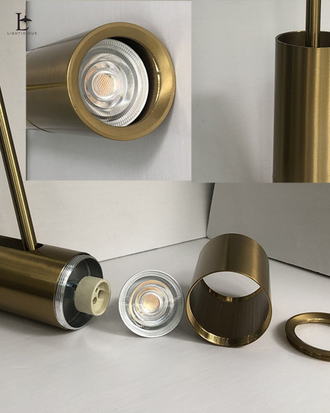 Lightigious™ – Golden Movable Cylinder Pendant Light