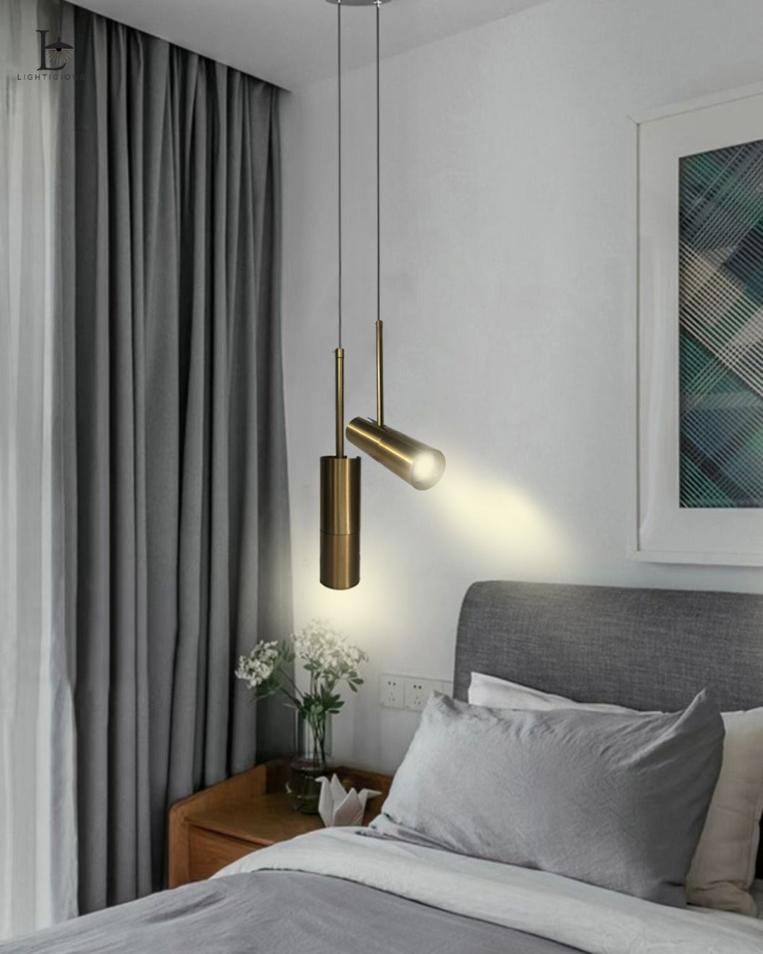 Lightigious™ – Golden Movable Cylinder Pendant Light