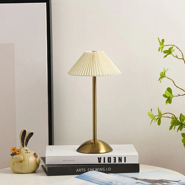 Lightigious™ - Modern Cordless Metal Lamp – Pleated Shade