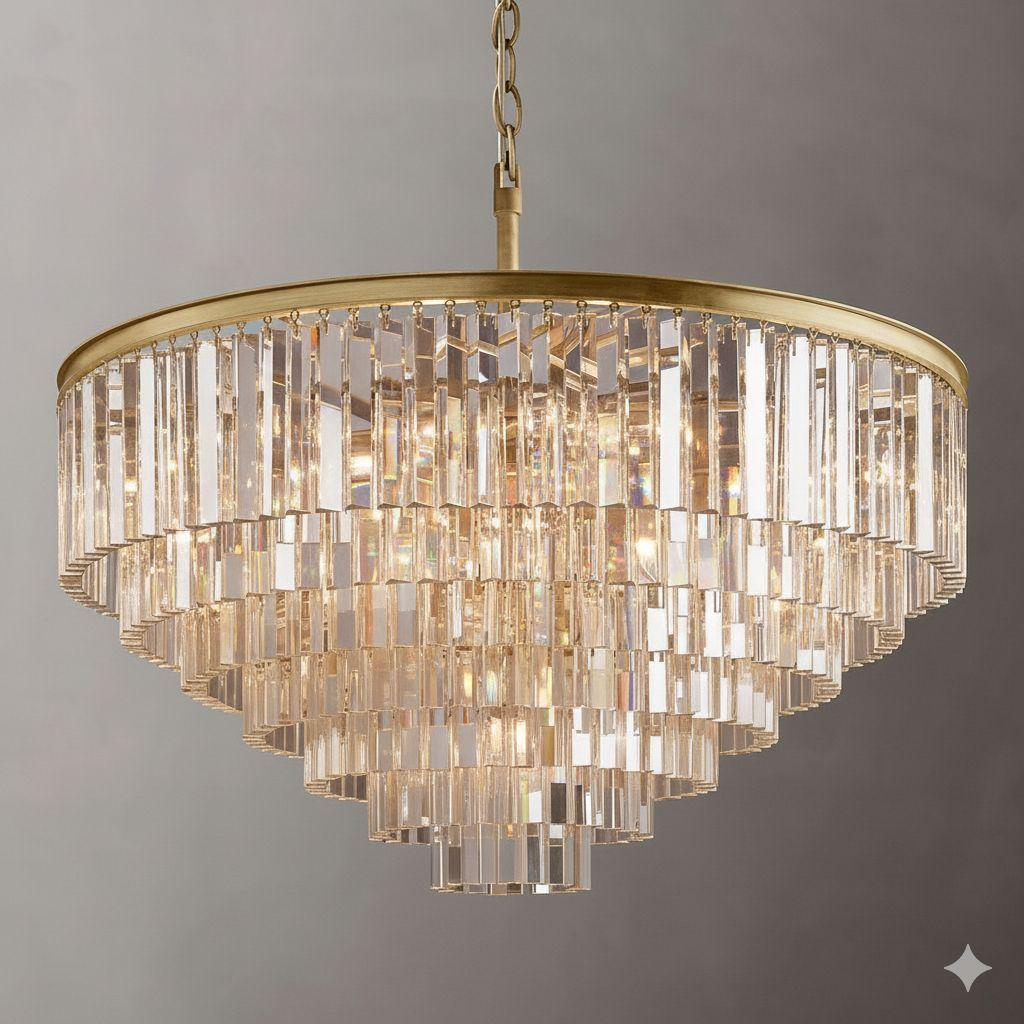 Lightigious Imperial Crystal Round Chandelier size comparison render