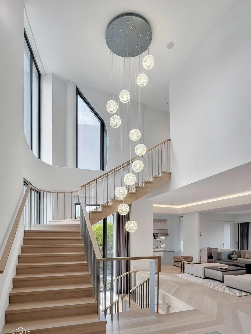 Celestia Crystal Cascade Staircase Chandelier – 25 Lights