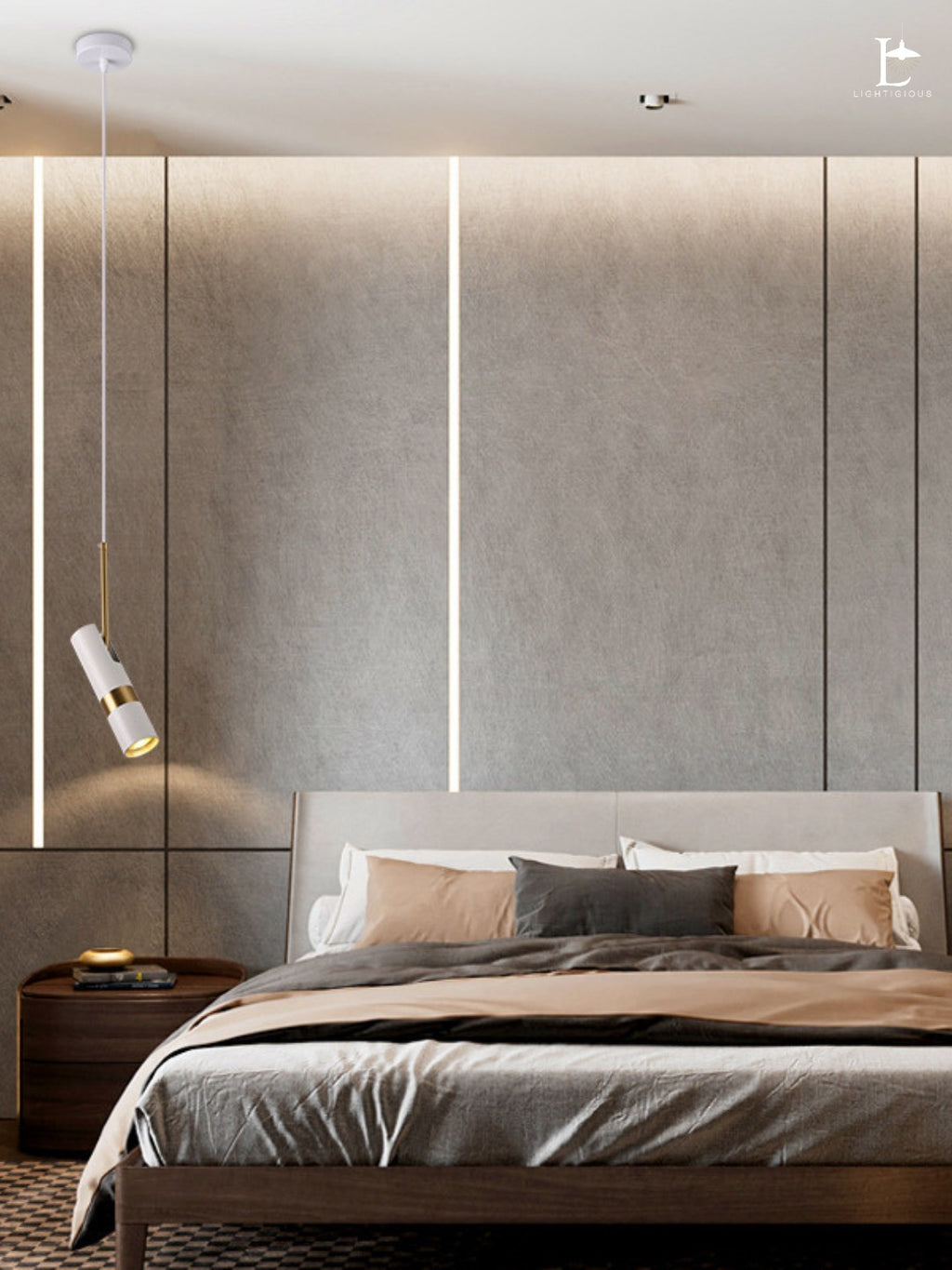 Lightigious™ – White Movable Cylinder Pendant Light