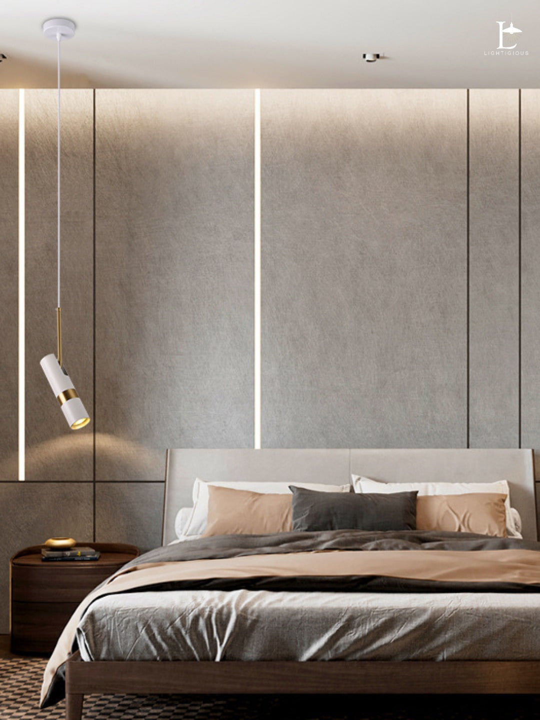 Lightigious™ – White Movable Cylinder Pendant Light