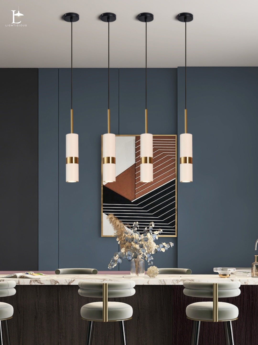 Lightigious™ – White Movable Cylinder Pendant Light