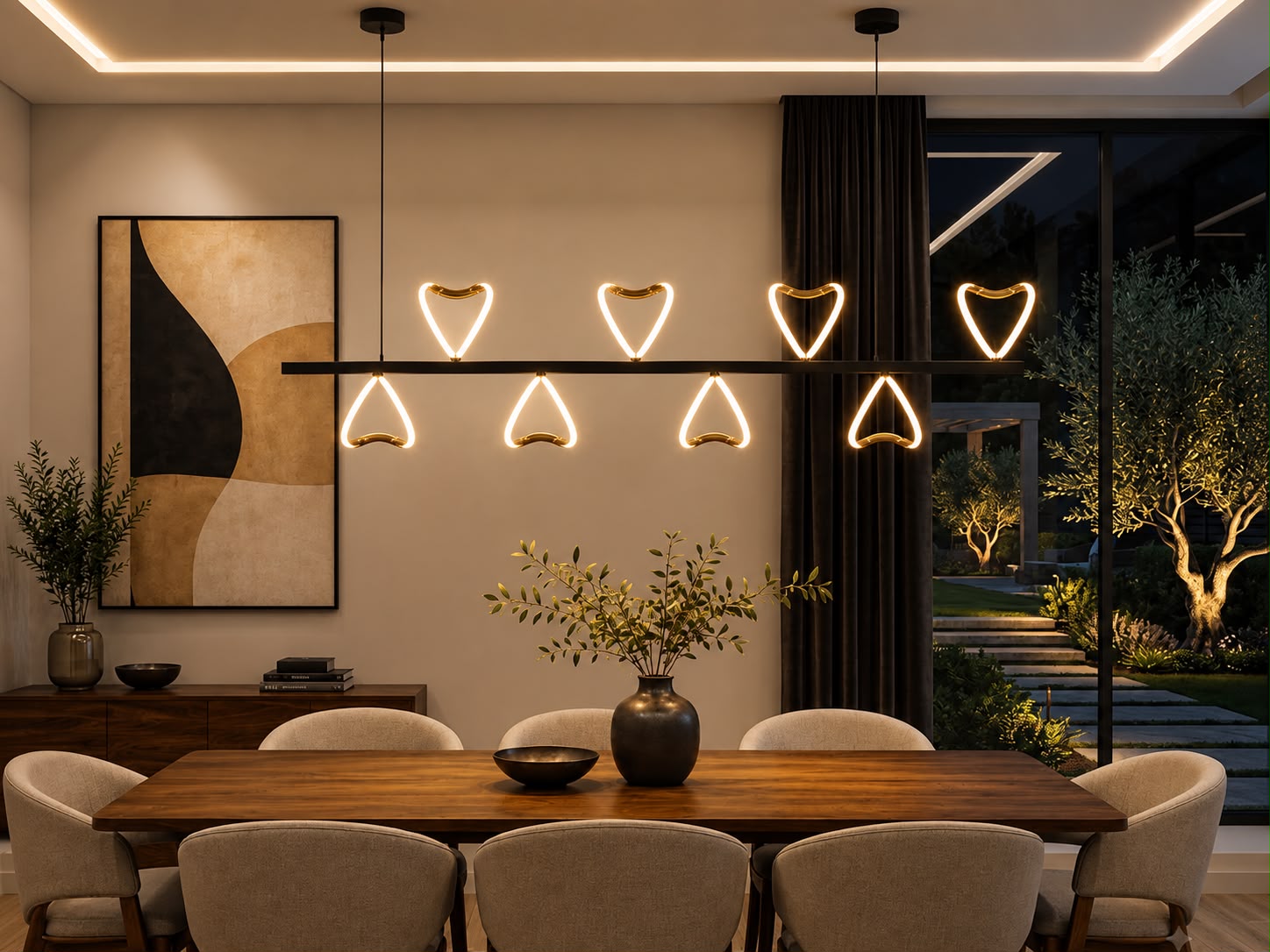 Lightigious™ -  Aura Sculptural Wave LED Linear Chandelier