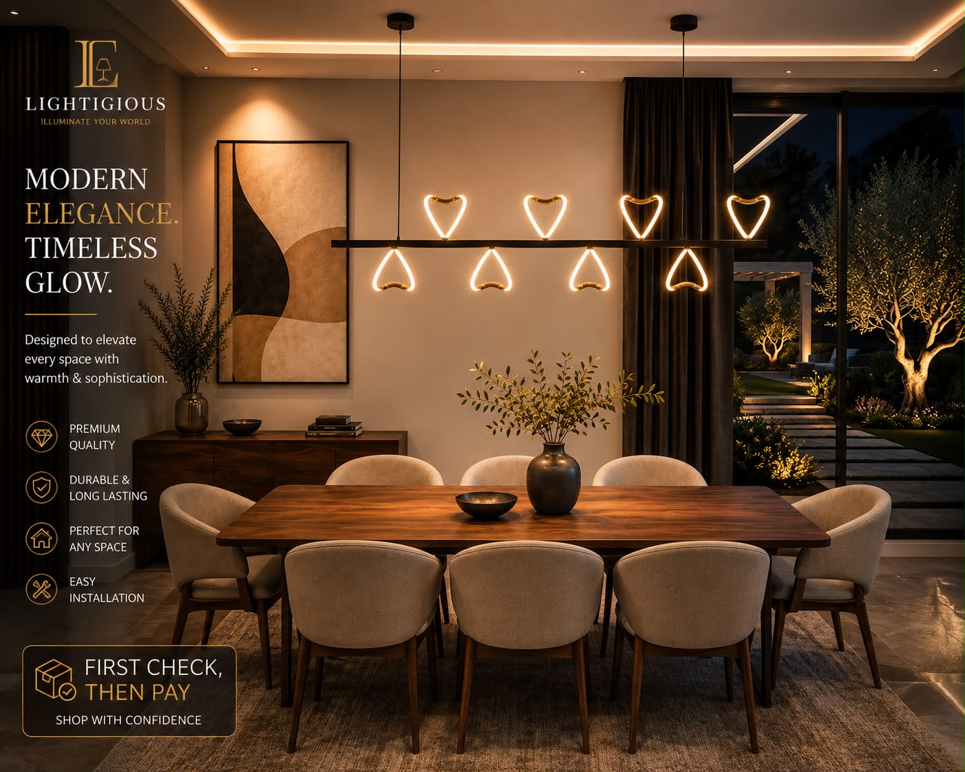Lightigious™ -  Aura Sculptural Wave LED Linear Chandelier