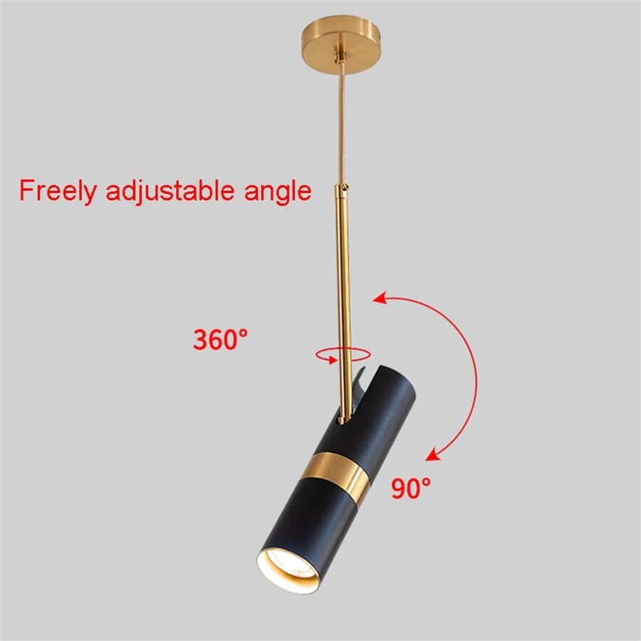 Lightigious™ – Black & Gold Movable Cylinder Pendant Light