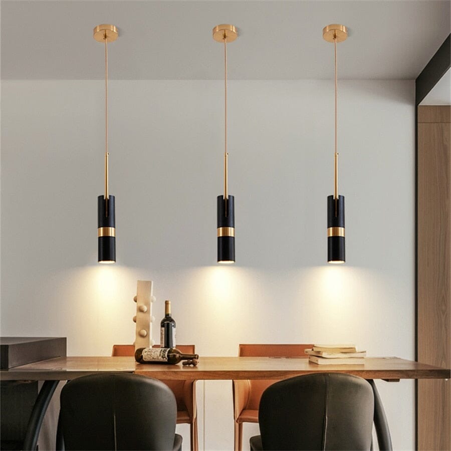 Lightigious™ – Black & Gold Movable Cylinder Pendant Light