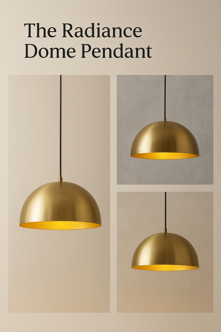 Lightigious™ – Mid-Century Brass Dome Pendant Light